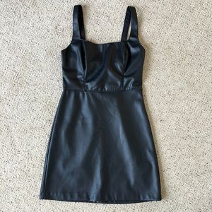 abercrombie & fitch faux leather mini dress